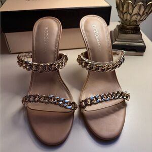 BCBGeneration Women's Clear Tan Heels